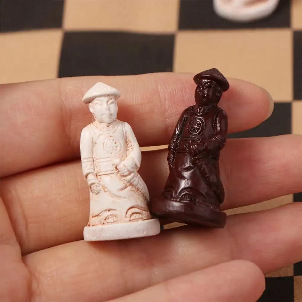 Resin Antique Chess Chess Pieces Trumpet Imitation Ancient Chinese Character Chess Set Entertainment Lifelike