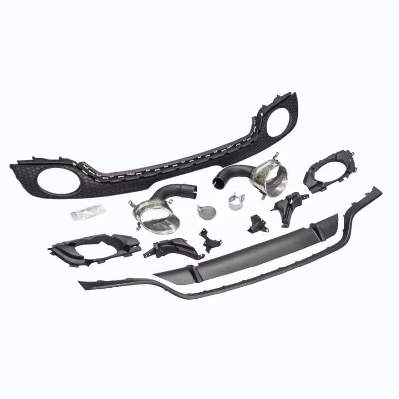For TT 2006-2014 Upgrade to TTRS REAR DIFFUSER WITH PIPES BODY KIT Car Body Kit