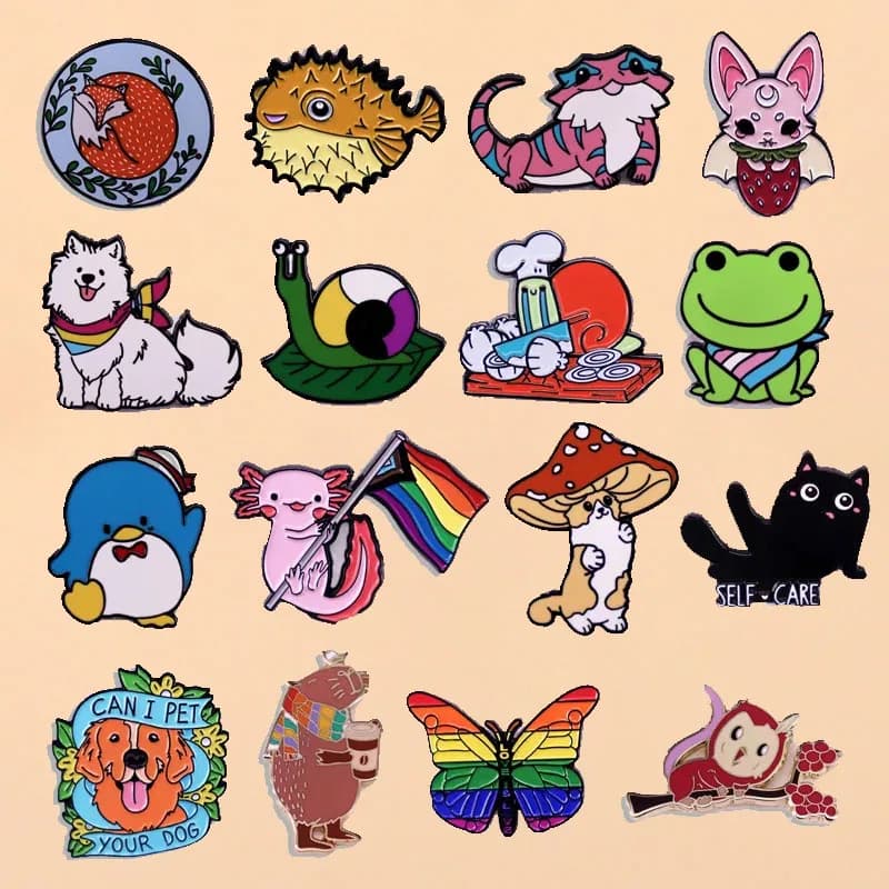 Simpatico lumaca gatto cane delfino spilla cartone animato divertente animale distintivo studente zaino vestiti spilla accessori amici gioielli regali