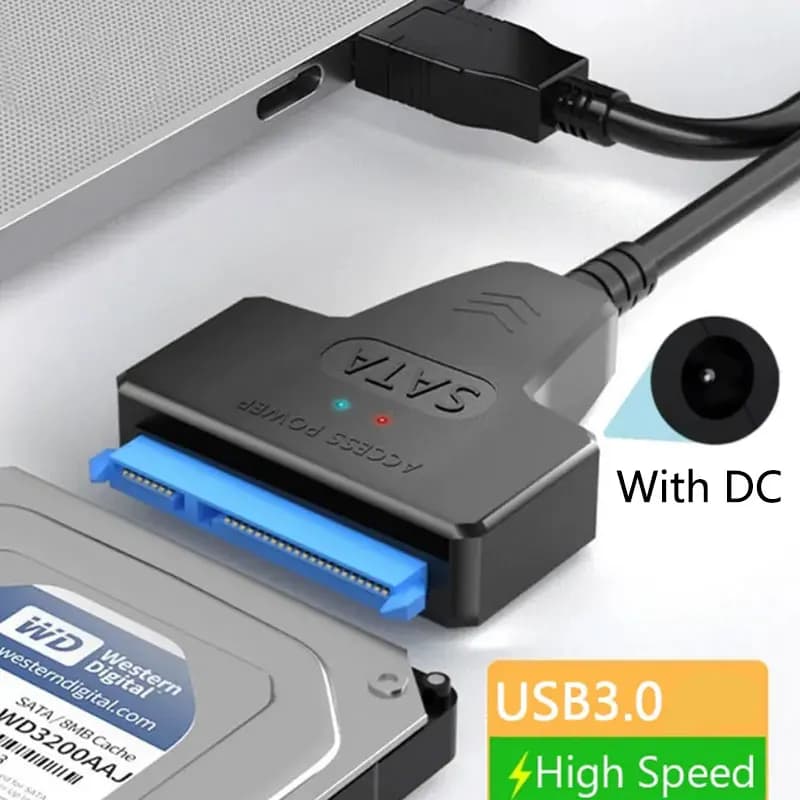 Sata a USB 3.0 con cavo adattatore CC Supporto 22 pin 2.5/3.5 Lnche HDD esterno SSD Disco rigido Connettore del computer Adatto per disco rigido