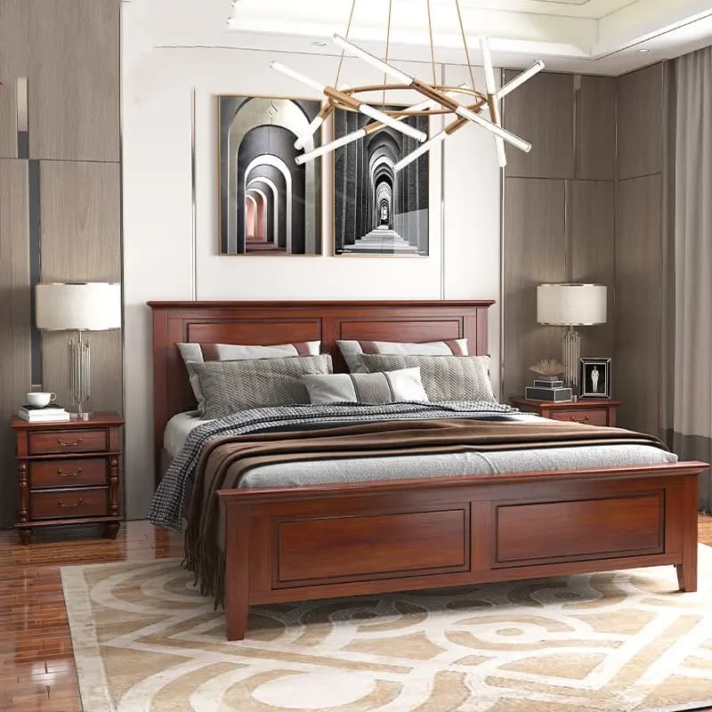 jq- Wood Bed Frame Designs Room Set king Size Pictures with Storage Modern Furniture Simple Teak Sleigh Dress Solid Wood Bed*