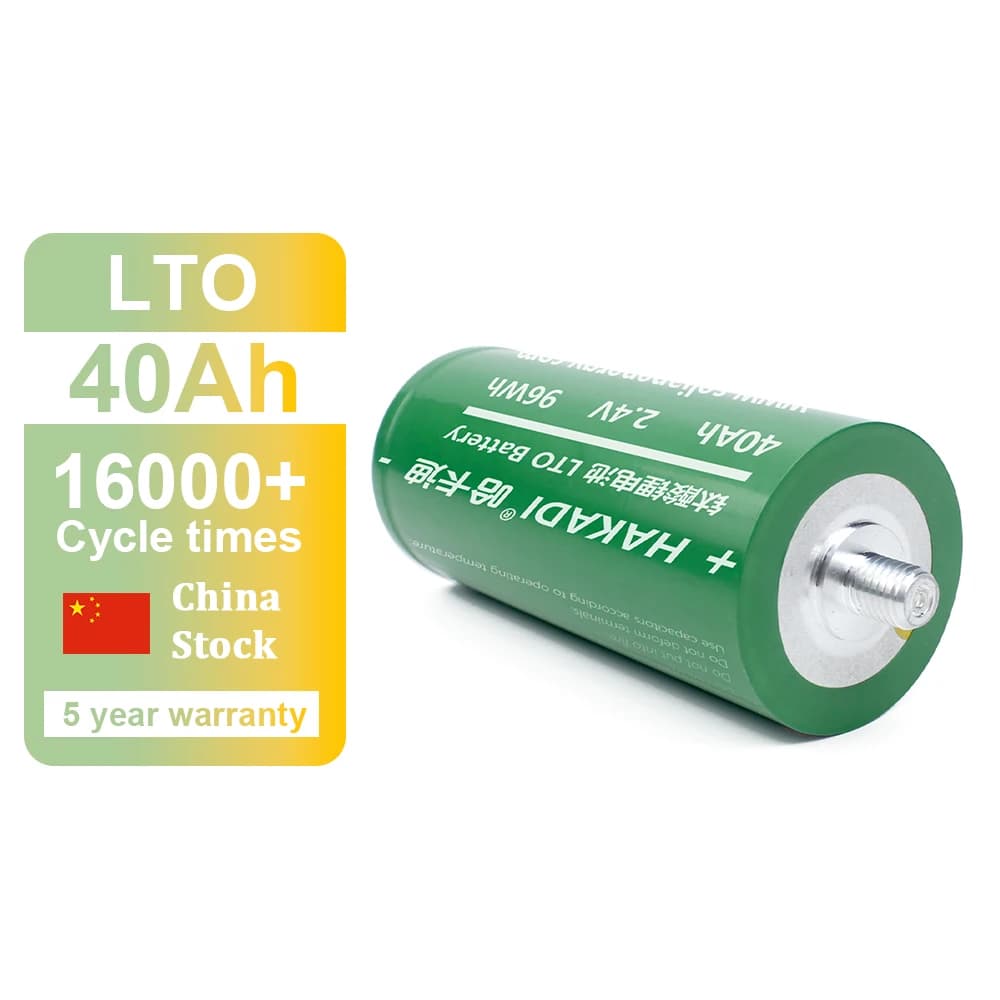 HAKADI 60165 2.4V 40Ah LTO Rechargeable Batteries 20C Discharge For Car Audio Solar Energy Storage Power Bank 6-24PCS