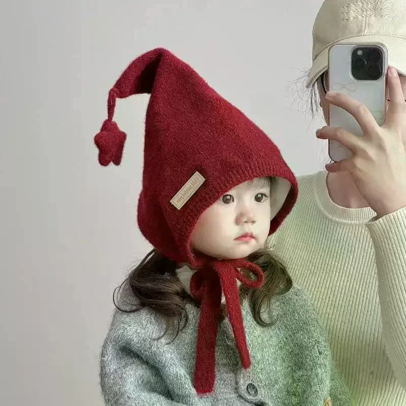 Windproof Soft Warm Hat Ear Protection With Star Warmer Beanie Cap Lace Up Design Outdoor Thick Ear Protection Bonnet Children