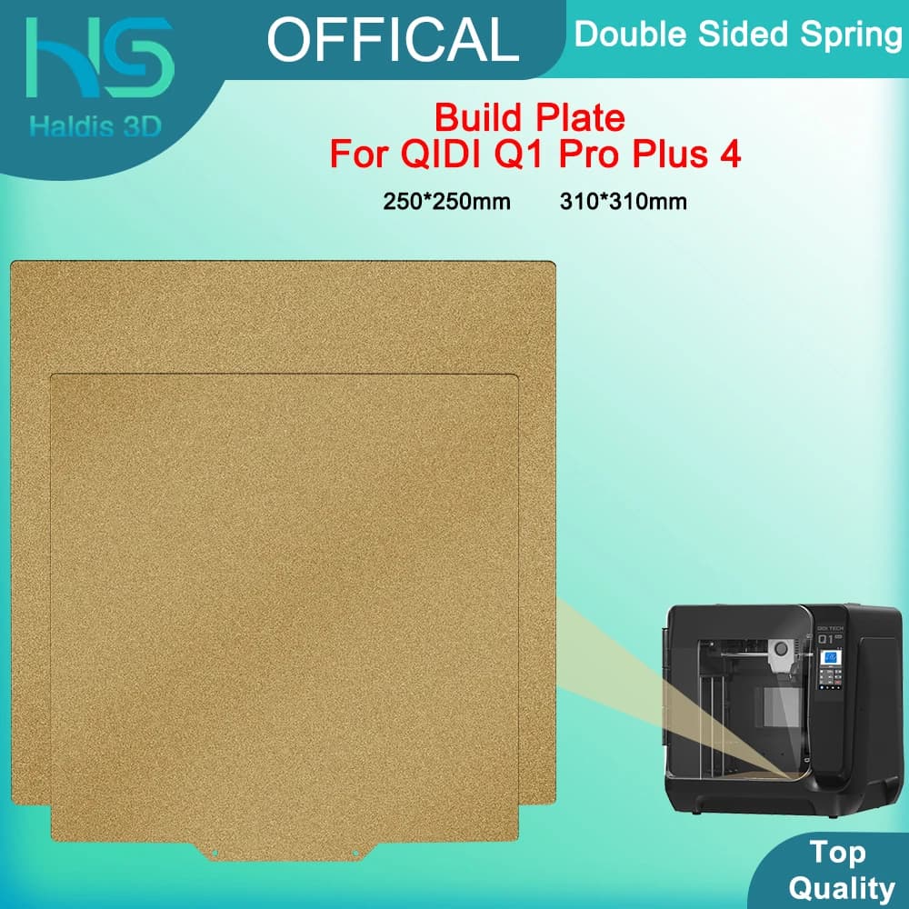 Piastra di costruzione per QIDI Q1 Pro Plus 4 PEI Copriletto Double Sided Lamiera di acciaio per molle Texture PEI Stampante 3D Letto termico Parti di ricambio