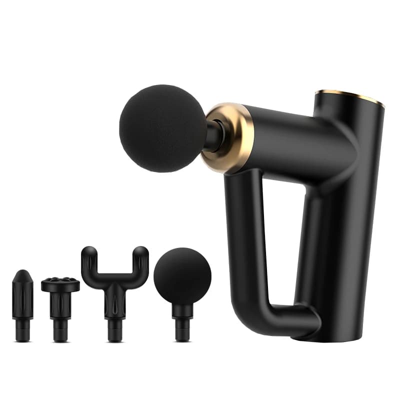 Stripper with 4 massage heads 6 strength selection levels Mini gun for muscle vibration relaxation Portable body back legs massager