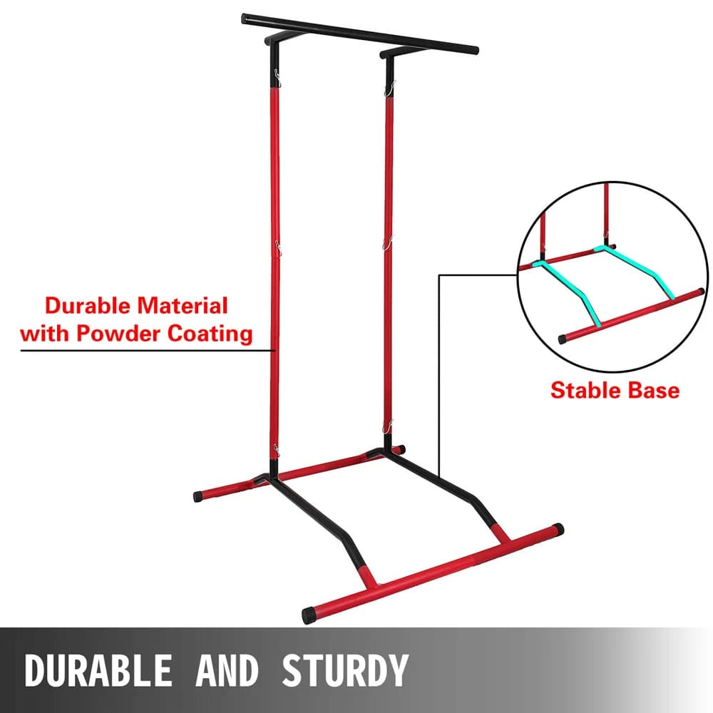 Portable Multifunction Traction Bar for Home Fitness, Steel Adjustable Traction and Dip Station