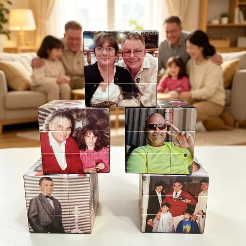 Puzzle Fotografico Personalizzato - Grafica Girevole Personalizzata con 6 Foto, Perfetto per l'Arredamento della Casa, Regalo per Coppie