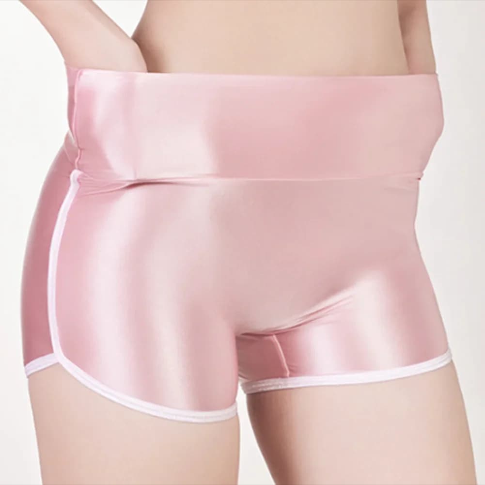 Pantaloncini elastici da donna Sexy morbidi e traspiranti senza cuciture, intimo lucido, pantaloncini da boxe lisci, pantaloncini da boxe da donna in tinta unita