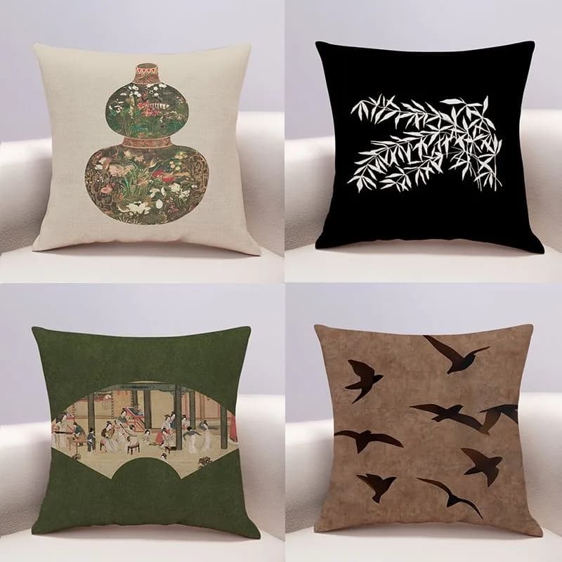 Simple and lightweight Chinese pillow for sofa, living room, decorative cushion, back, bedside table