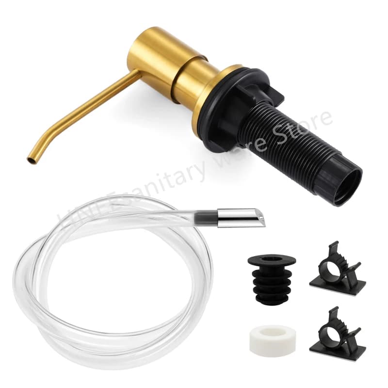Kit tubo di prolunga per dispenser di sapone liquido da bagno Testa in acciaio inossidabile Tubo in silicone da 1,3 m Pompa per lavello da cucina con valvola di ritegno