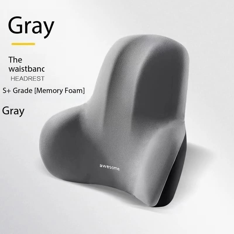 Cuscino per il Collo in Memory Foam e Supporto Lombare per Auto, Poggiatesta Traspirante per Relax e Sollievo dal Dolore, Cuscino per Sedile Auto
