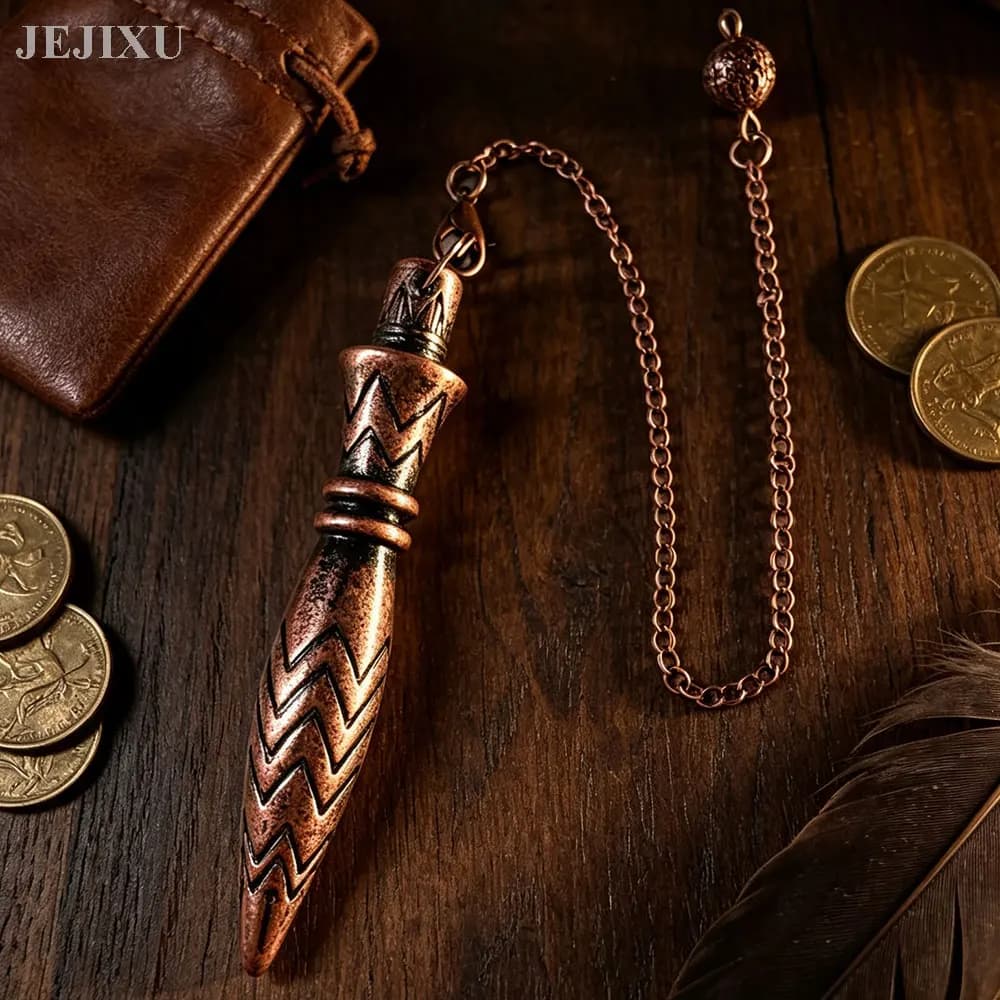 Retro Egyptian Metal Copper Pendulum for Divination Heavy Karnak Thot Pendulum Dowsing Tool Witchcraft Spiritual Pendulos X449