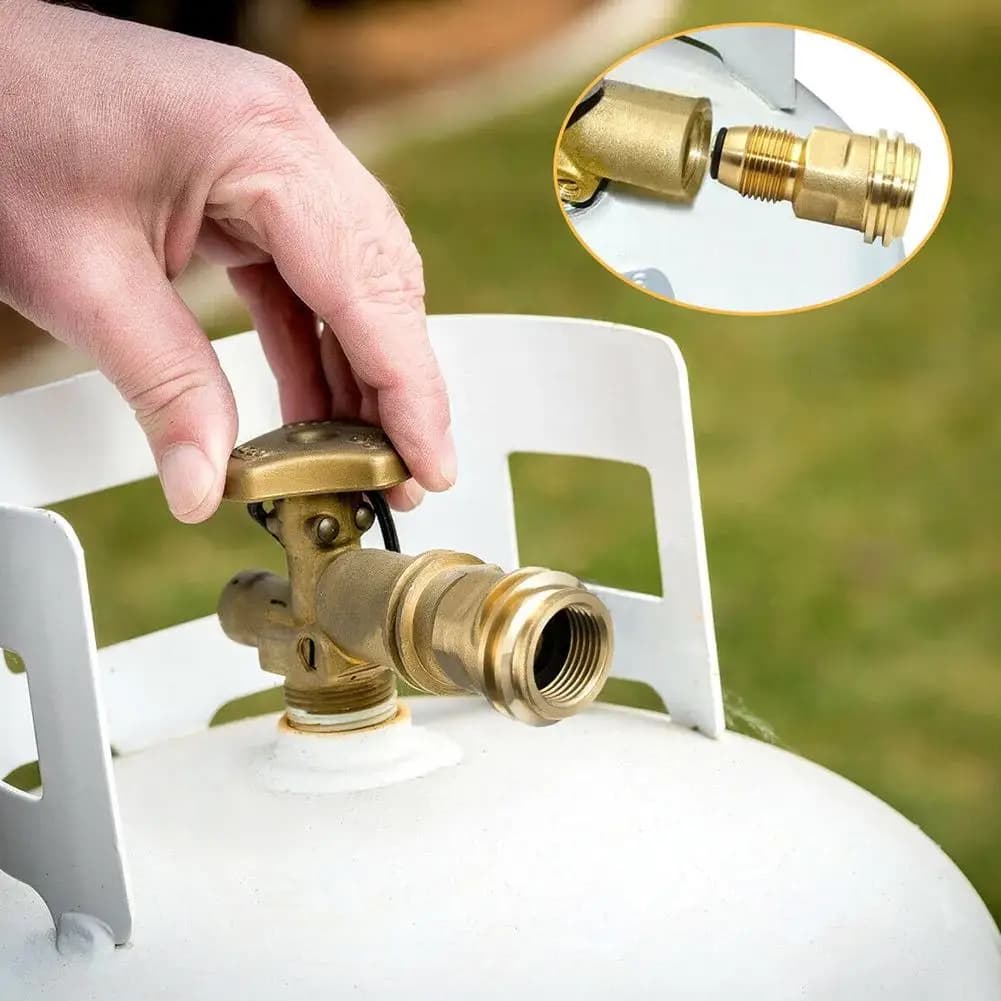 LP TANK POL propane valve for brass adapter with QCC output, outdoor camping gas connector, propane inflator and gas stove