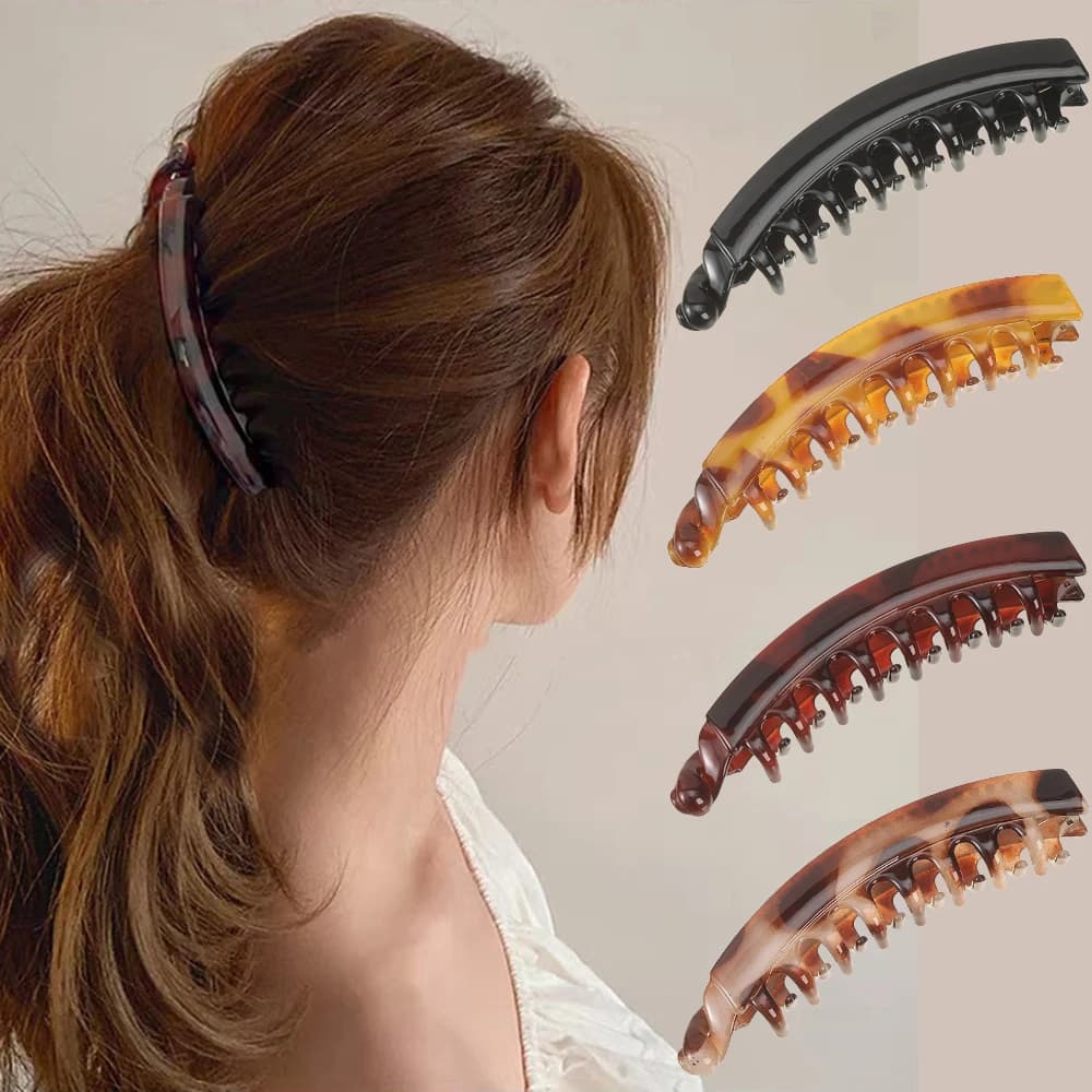 Korean Hair Grab Clip For Women New Banana Clip For Hair On The Back Of The Head Twist Clip Ponytail Clip Heawear Accessories