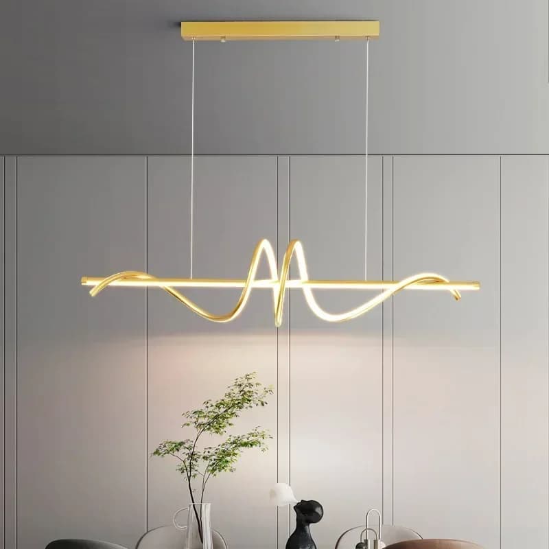 2023 nuova scrivania da pranzo curva lampada a sospensione a led Nordico moderno semplice cucina bar lampadario creativo armadio arredamento apparecchio di illuminazione
