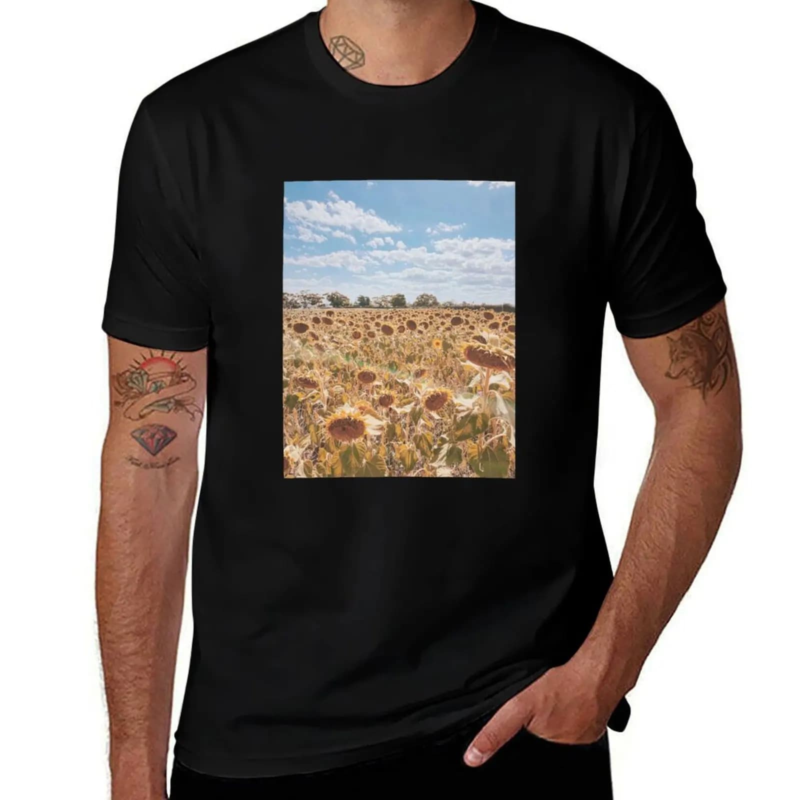 T-shirt aesthetic vsco Sunflower Field, T-shirt for summer festivals