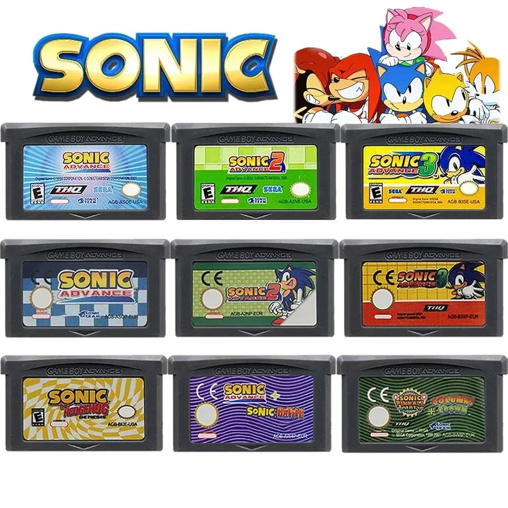 Popolare cartuccia d'inchiostro per carte da gioco elettroniche Sonic 3 GBA a 32 bit, miglior regalo di compleanno per ragazzi, regalo di festa
