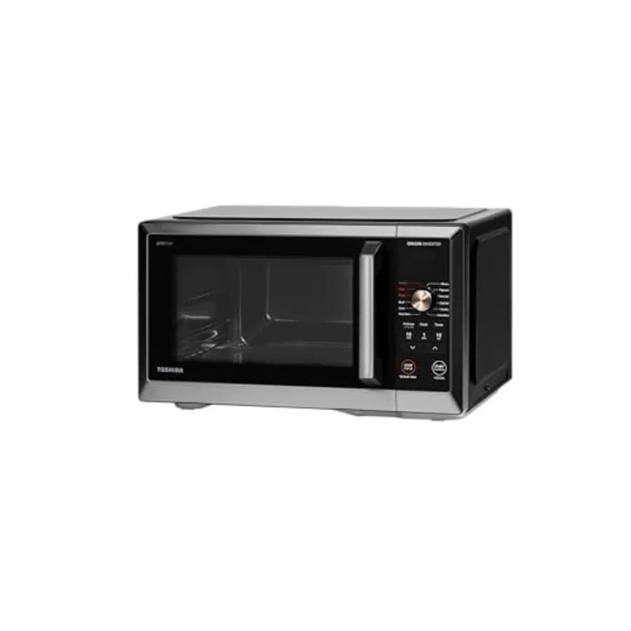 Forno a microonde da appoggio con friggitrice ad aria per cucina domestica, acciaio inossidabile nero, tecnologia Origin Inverter e ChefDefrost, 1