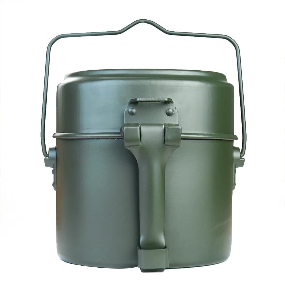 Set Portatile di Pentola e Ciotola in Lega, Leggero e Resistente, per Campeggio, Cucina all'Aperto, Picnic, Escursionismo, Uso Militare, Stoviglie