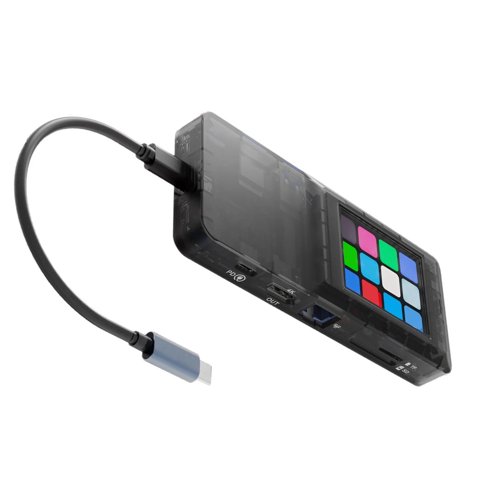 Docking Station USB 100W HDTV 3840*2160 con Schermo LCD Touch Control, RJ45, Lettore Schede di Memoria/TF, PD per Laptop