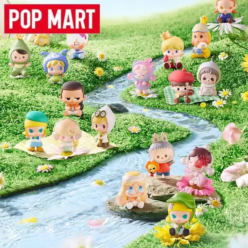 POP MART POP BEAN Going Ouring with Me Series Mini Blind Box Anime Action Figure Guess Bag Ornamenti Figurine Bambole Modello Regali