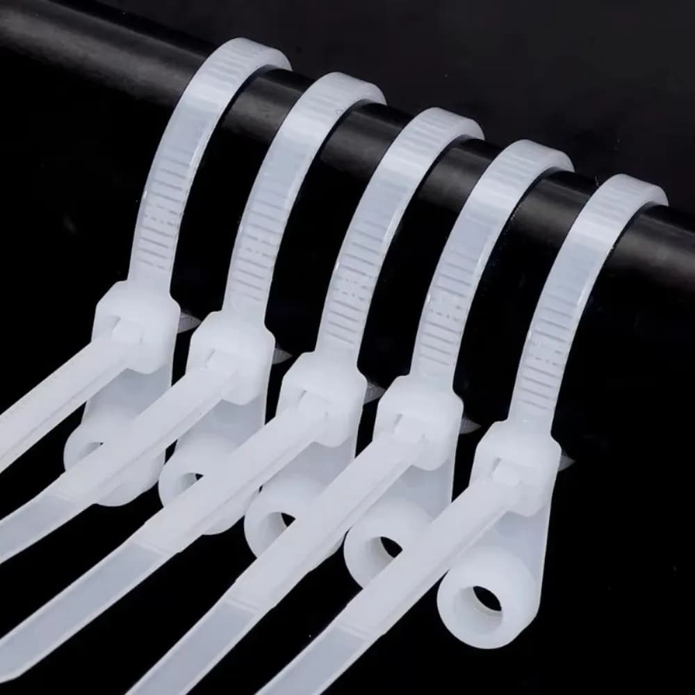 100Pcs Nylon Cable Tie Gear Self Lock Buckle Multi Wire Wrap Wire Sort Accessory Hard Plastic Shell Screw Fix Hole