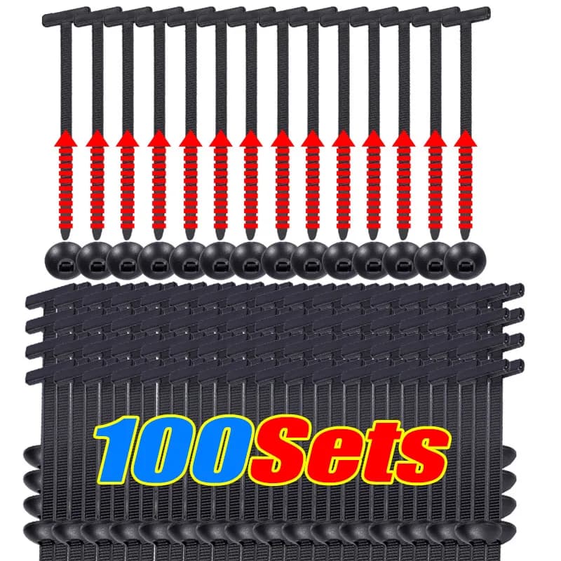 Self-Locking Zip Ties Car Trunk Engine Guard Panel Wire Management Strap Fixed Tools Nylon Cable Tie Buckle Auto Fastener Screw