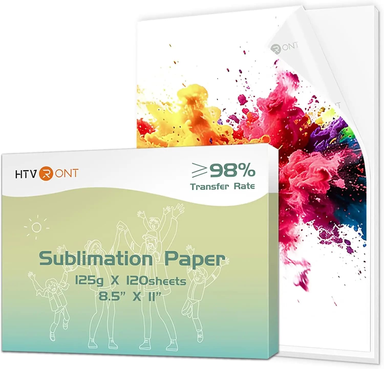 Carta per Sublimazione 8.5x11 Pollici 120 Fogli | Alta Velocità di Trasferimento, Asciugatura Rapida, Senza Arricciature per Magliette e Tazze | Compatibile con Epson HP