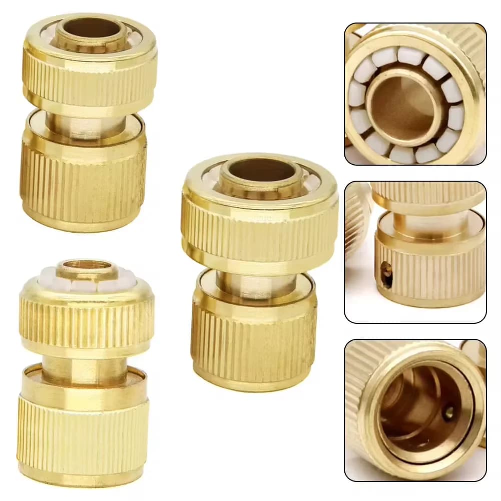 New Quick Adapter for Water Hose, Water Hose Connector, Brass Adapter for Garden Hoses, Tap Connector 1/2
