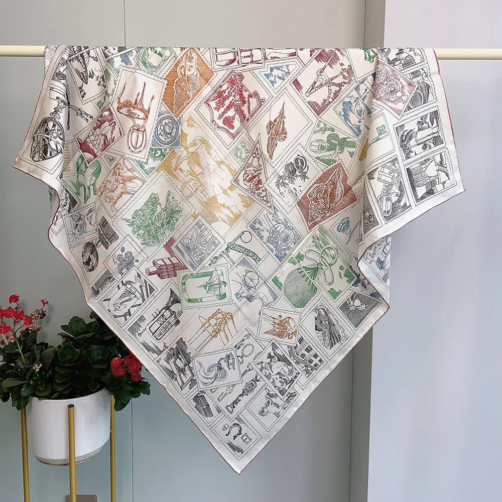 Sciarpa di seta di lusso 90CM Marche Bandane in twill Gemme fatte a mano Scialli a rullo Accessori per il collo Decorazione di abbigliamento Regalo di Natale