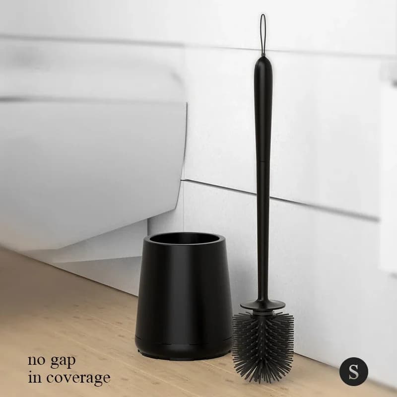 Set di spazzole per la pulizia della toilette del bagno Accessori semplici per la casa con spazzole in silicone per bagno su piedistallo