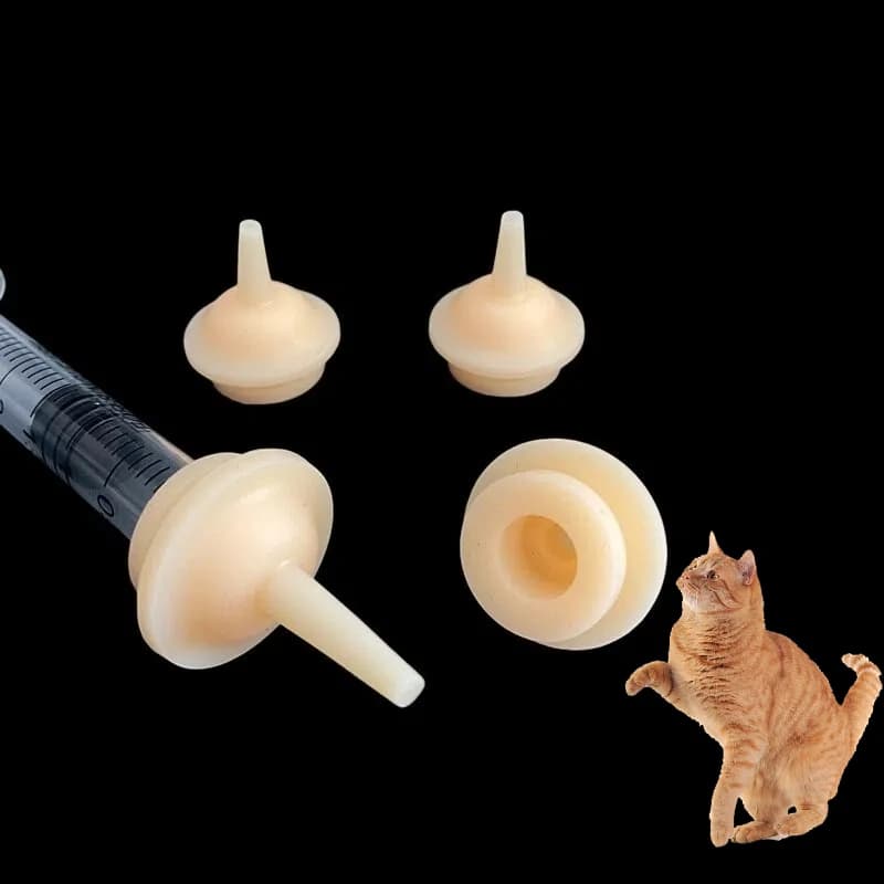 S/M/L Formato Pet Alimentazione Tettarelle da biberon Mini Silicone Strumento di Alimentazione Ciuccio di Alimentazione Neonato Piccoli Animali Gattino Cucciolo Alimentazione Tettarelle da biberon 5 PZ