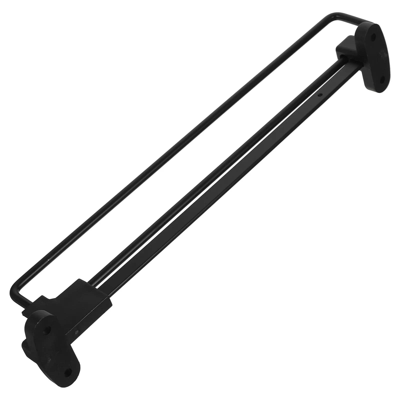 Retractable 30Cm Closet Rod Black Telescopic Pull Out Clothes Hanger Rail Space Saving Top Mounted Wardrobe Hanging Sliding
