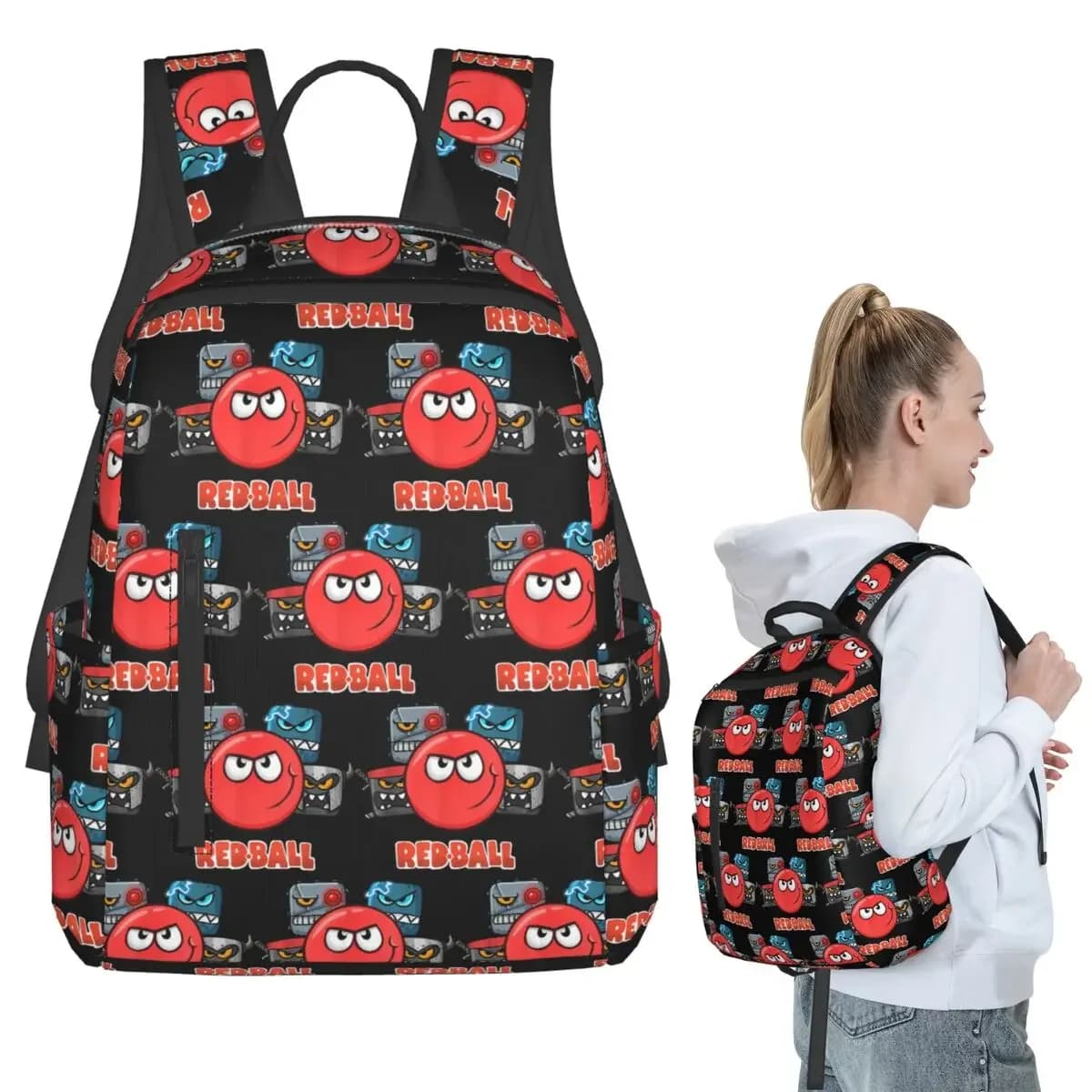 Red Ball 4 - The Crew Backpack Student BookBag Kids School Bag Computer Shoulder Bags Boys Girls