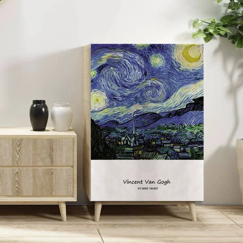 Tenda Antipolvere VIKAMA Stile Artistico con Velcro, Senza Foratura, per Armadi, Guardaroba e Finestre