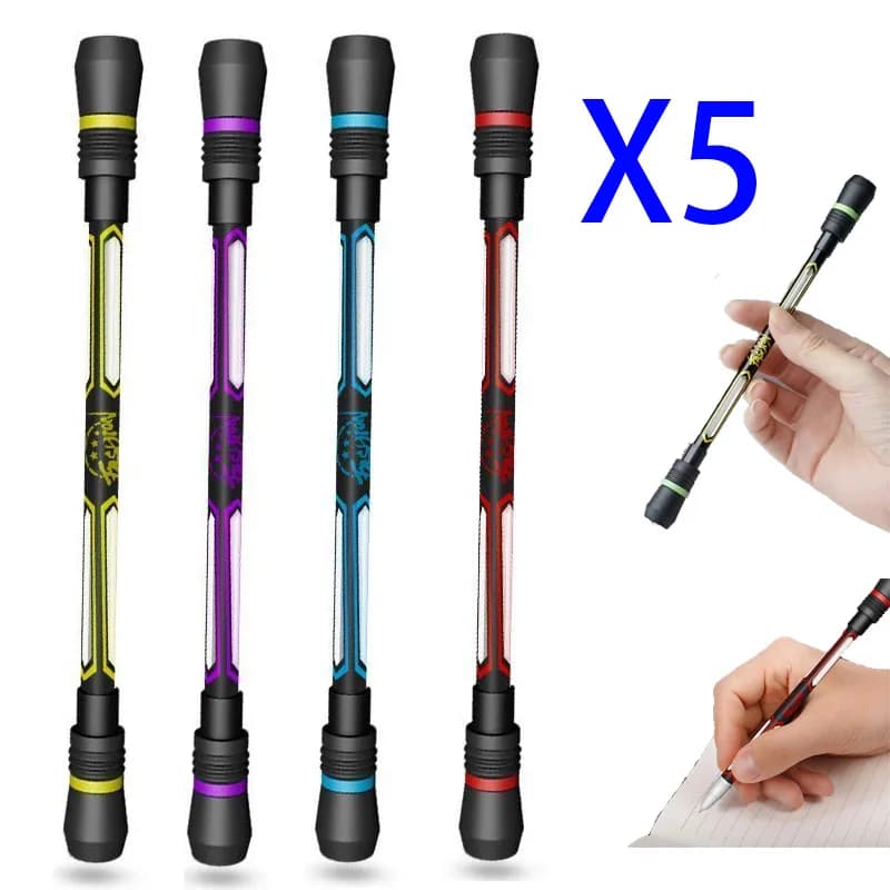 5/2 pezzi penna a sfera rotante mano Spinner alleviare lo stress rotante antiscivolo scrittura penne gel cancelleria materiale scolastico per ufficio