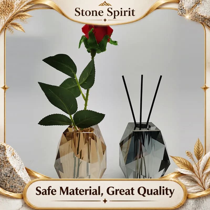 Luxury Geometric Diamond Soap Dispenser, Crystal Glass Storage Box, Aromatherapy Bottle, Cotton Swab Box, Bathroom Supplies