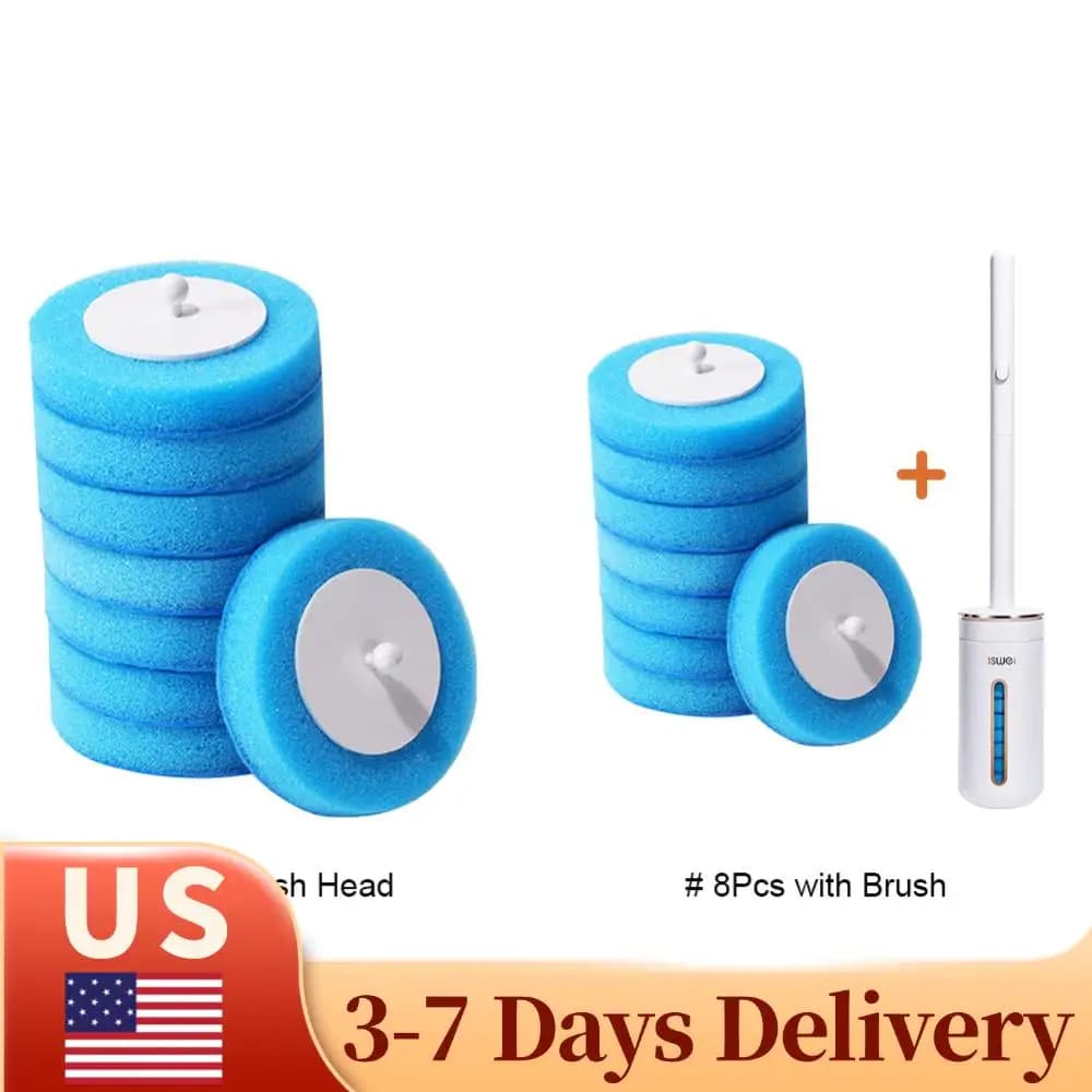 Kit di Pulizia per WC con Spazzola Verticale a Manico Lungo Ergonomico, Detergente Aromaterapico Usa e Getta per Toilette