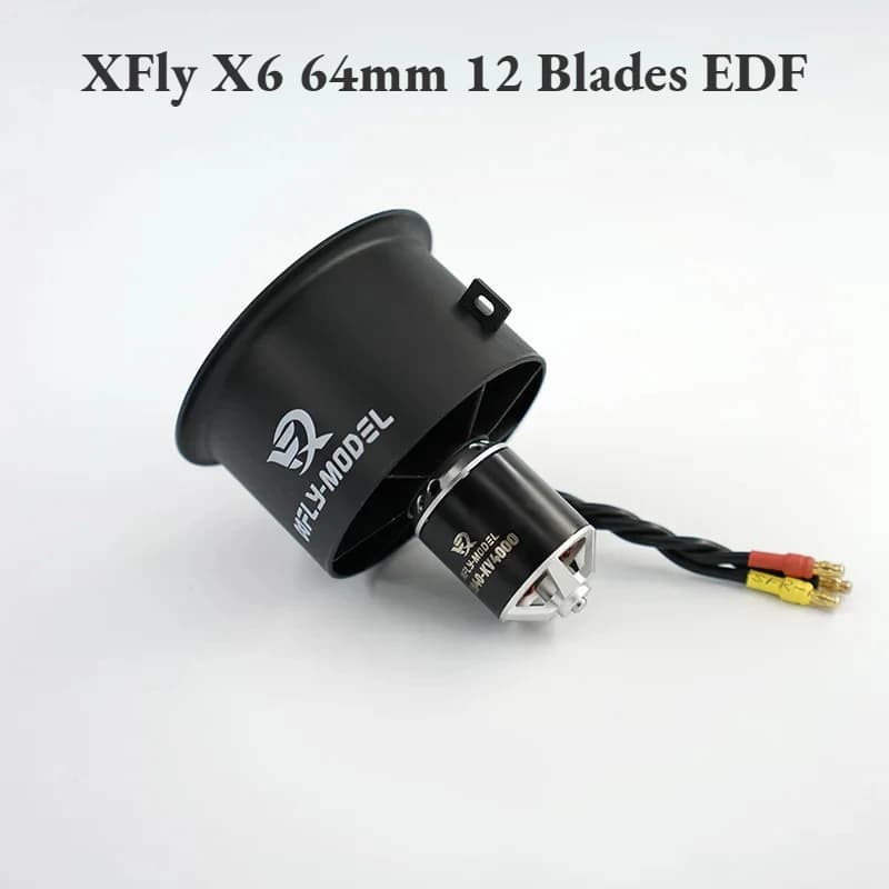 Xfly 64mm 12 Pale EDF Unità di Propulsione Elettrica Ventola Intubata 2840-KV3200 Rotazione Esterna 4S Motore Brushless Outrunner RC