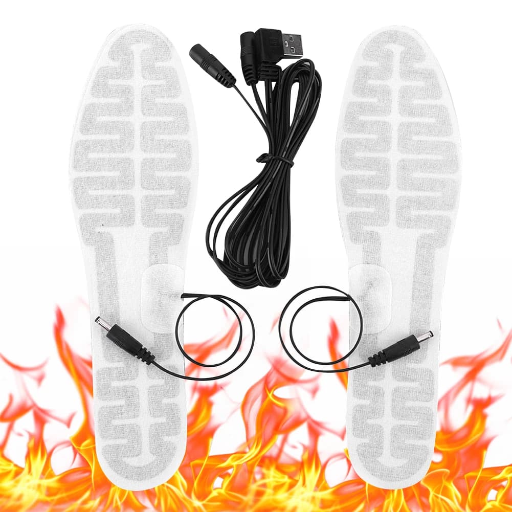 Solette per scarpe riscaldate USB Scaldapiedi Pellicola 10W Tappetino riscaldante elettrico per piedi Solette riscaldanti per sport invernali all'aria aperta per uomini e donne