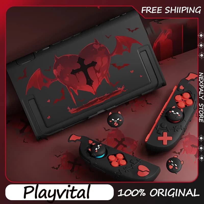 Playvital Design per Switch2: Cover Protettiva Stile Gotico con Graffiti Amore, Personalizzata per NS2, Accessori Morbidi per Giochi Anime