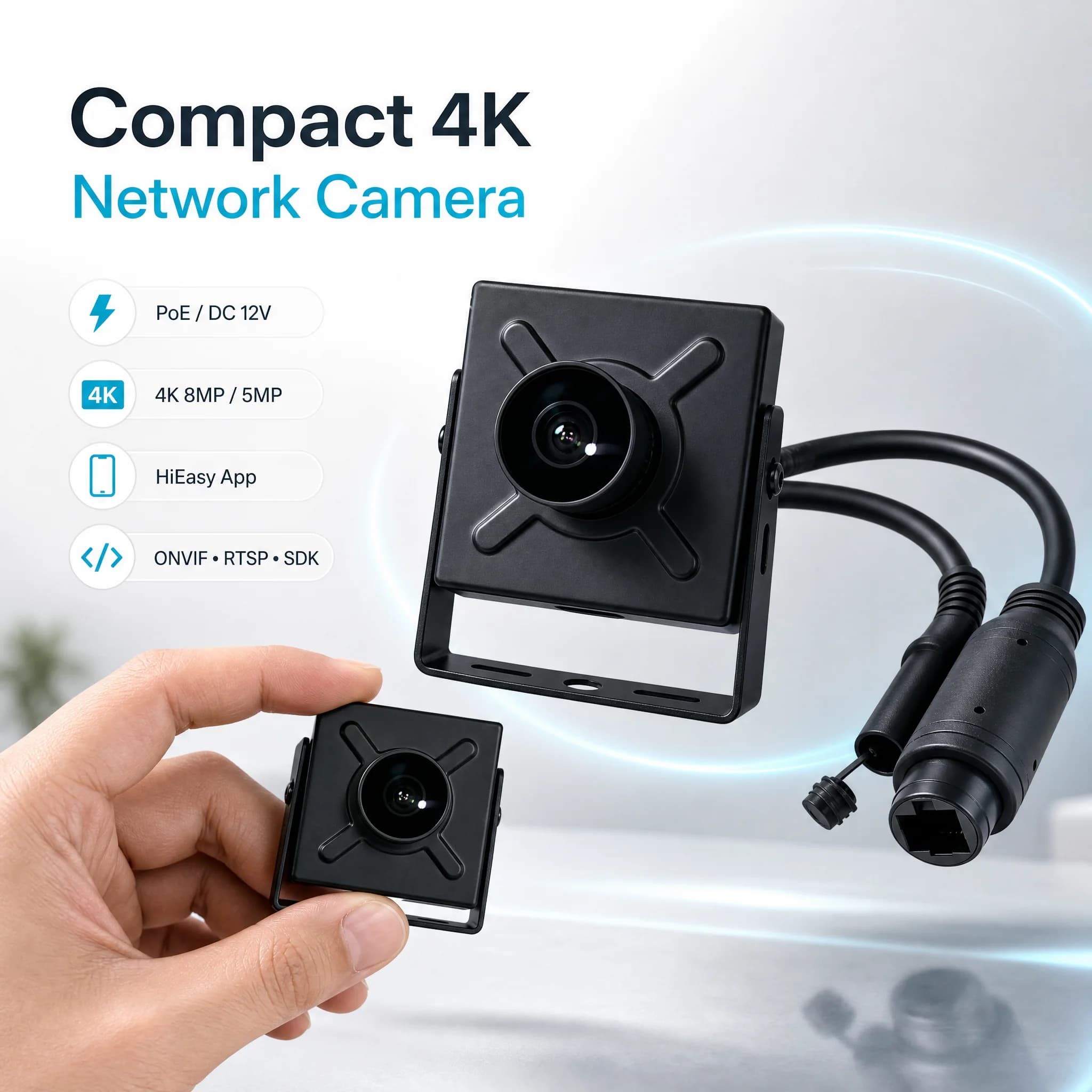 4K FHD IPC 8MP/5MP MINI POE IP Camera ONVIF P2P RTSP 170° Wide Angle LENS Small Size Indoor Surveillance Video Security Camera