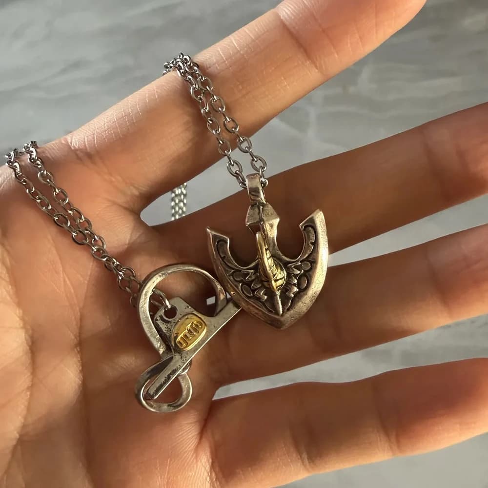 Anime JOJO Steel Ball Run Arrow Cosplay Necklace Retro Metal Pendant Adult Sweater Chain Unisex Jewelry Party Accessory Prop