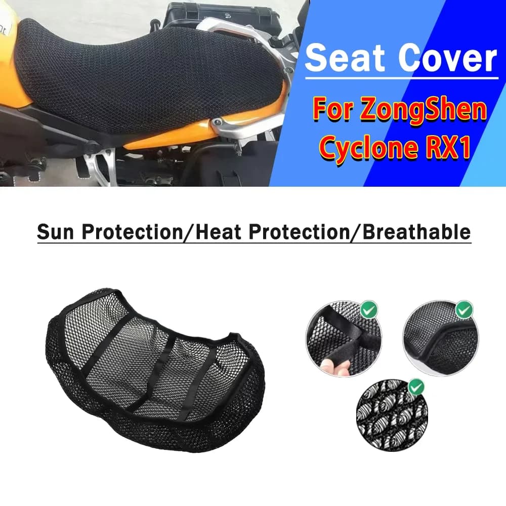 Per ZongShen Cyclone RX1 Coprisedile per moto in rete 3D elastico traspirante resistente al calore antiscivolo