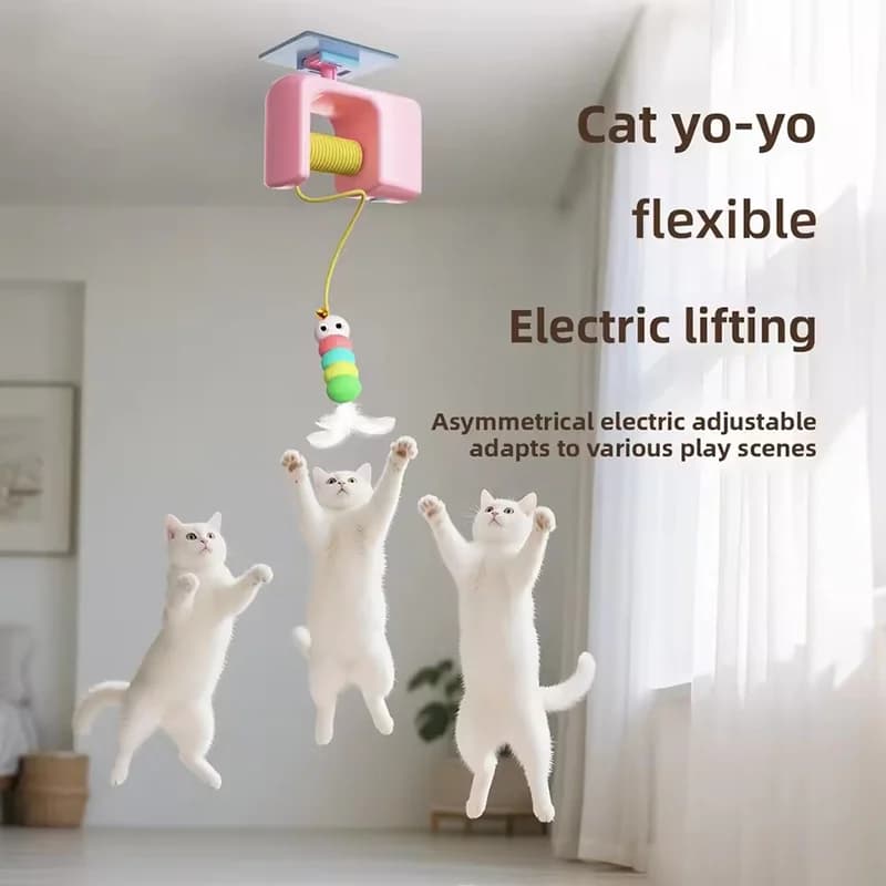 Automatic Hunting Movement Cat Toy Electric Lifting Salt Catching YoYo Door Hanging Toy self-supporting swing for interactive cats