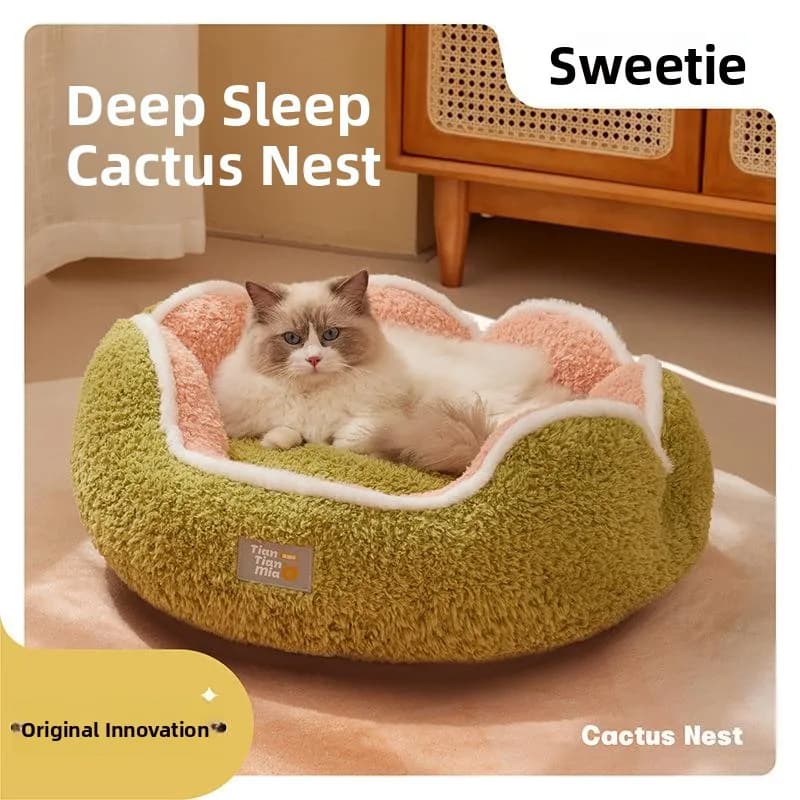 Cuccia per Animali Domestici Foderata in Pile, Stile Abbraccio, Ispessita per Sonno Profondo, Universale per Quattro Stagioni, Calda per l'Inverno, per Uso Interno ed Esterno