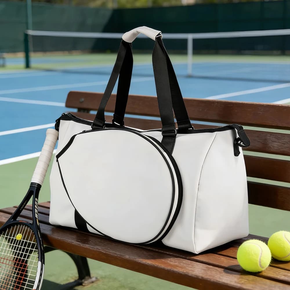 Tennis and Badminton Bag for Women with Outdoor Pocket with Cocktails for Rackets, Separate compartment for Shoes, Waterproof Pocket and Laptop Pocket