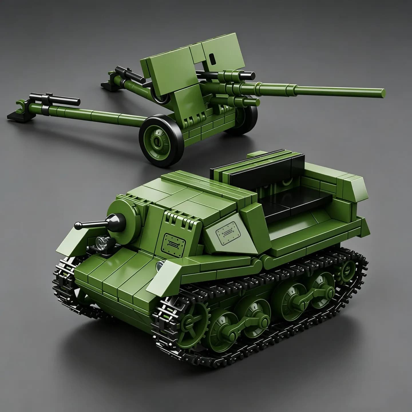 Serie Militare: Modello di Veicolo Corazzato Cingolato Sovietico ZIS-2T-20 da 57mm, Kit di Costruzione