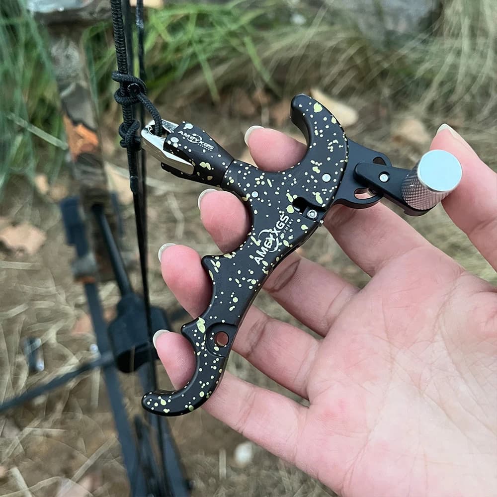 Archery 4 Finger Release Aids 360° Jaws LH/RH Compound Bow Target Shooting Hunting Practice Releaser Sensitivity Adjustable
