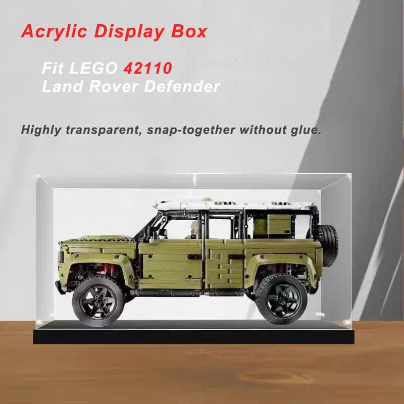 Clear Acrylic Display Box Case for 42110 Land Rover Car Model Dust Cover Pre Made Box Storage Case (Not includes the Blocks)